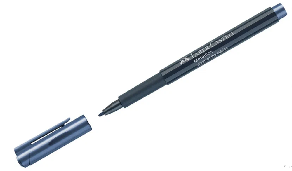 Маркер для декорирования Faber-Castell "Metallics", темно синий металлик, пулевидный, 1,5мм 2 шт