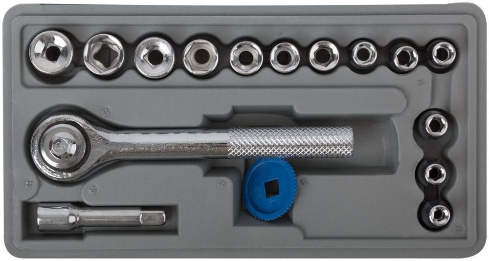 Набор торцевых головок 17шт (1/4) 65015