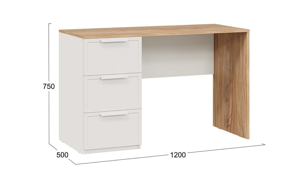 Стол письменный с ящиками Серый вулкан/Фон Серый/Яблоня Беллуно 120х50х75 см