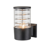 Уличный настенный светильник 1x60Вт E27, металл/стекло, чёрный