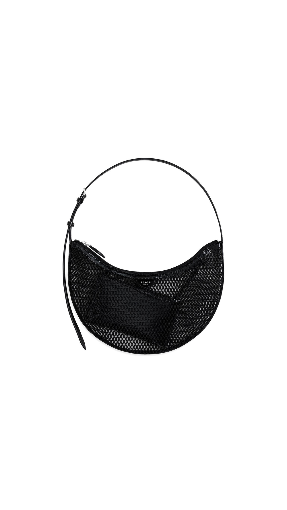 ALAÏA СУМКА ONE PIECE DEMI LUNE В СЕТОЧКУ, ЧЕРНЫЙ