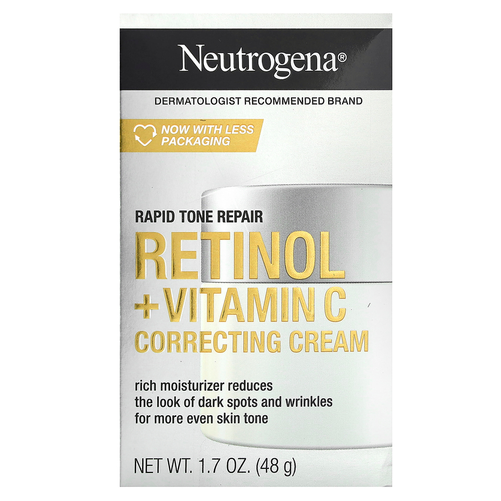 Neutrogena, Rapid Tone Repair, корректирующий крем с ретинолом и витамином C, 48 г (1,7 унции)