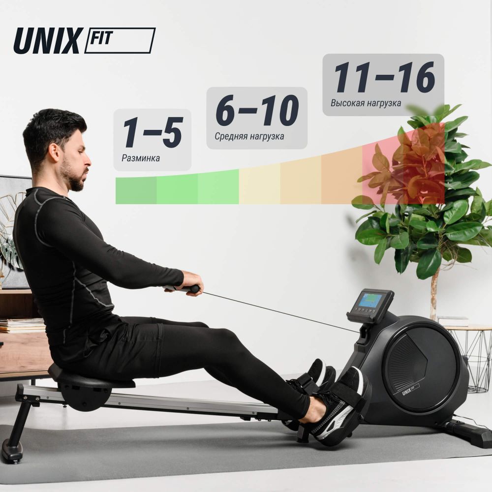 Гребной тренажер UNIX Fit Techno Rower 410E