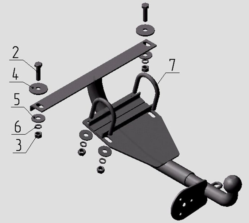 Фаркоп для Kia Sportage 1995-2004 Тип шара: H (несъемный сварной). Нагрузки: 750/50 кг, KI 11