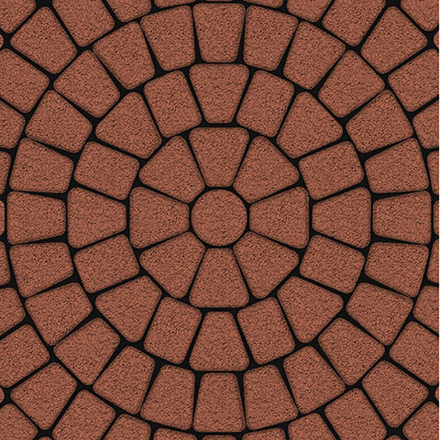 Тротуарная плитка КЛАССИКО (круг) - Гранит Красный, комплект из 3 видов плит