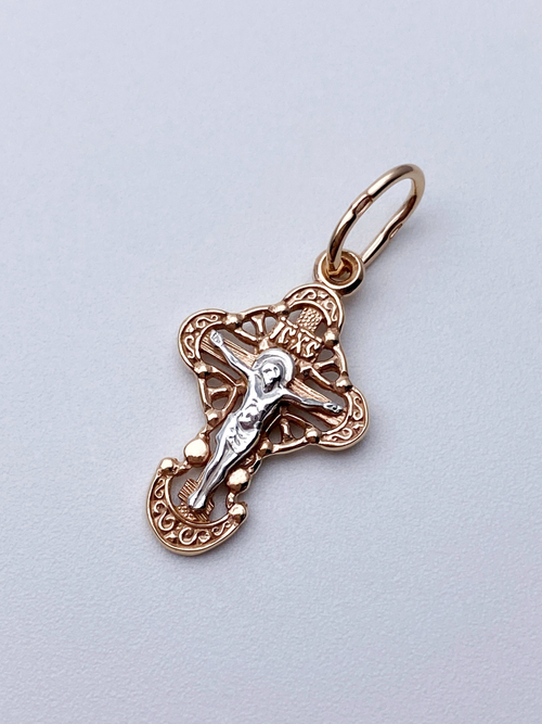 Крест из серебра/Позолота/С подвижным ухом