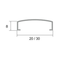 Фриз овальный 20*8мм "DO-1" 2,7м Серебро мат. П-обр. д/плитки анод. алюм.