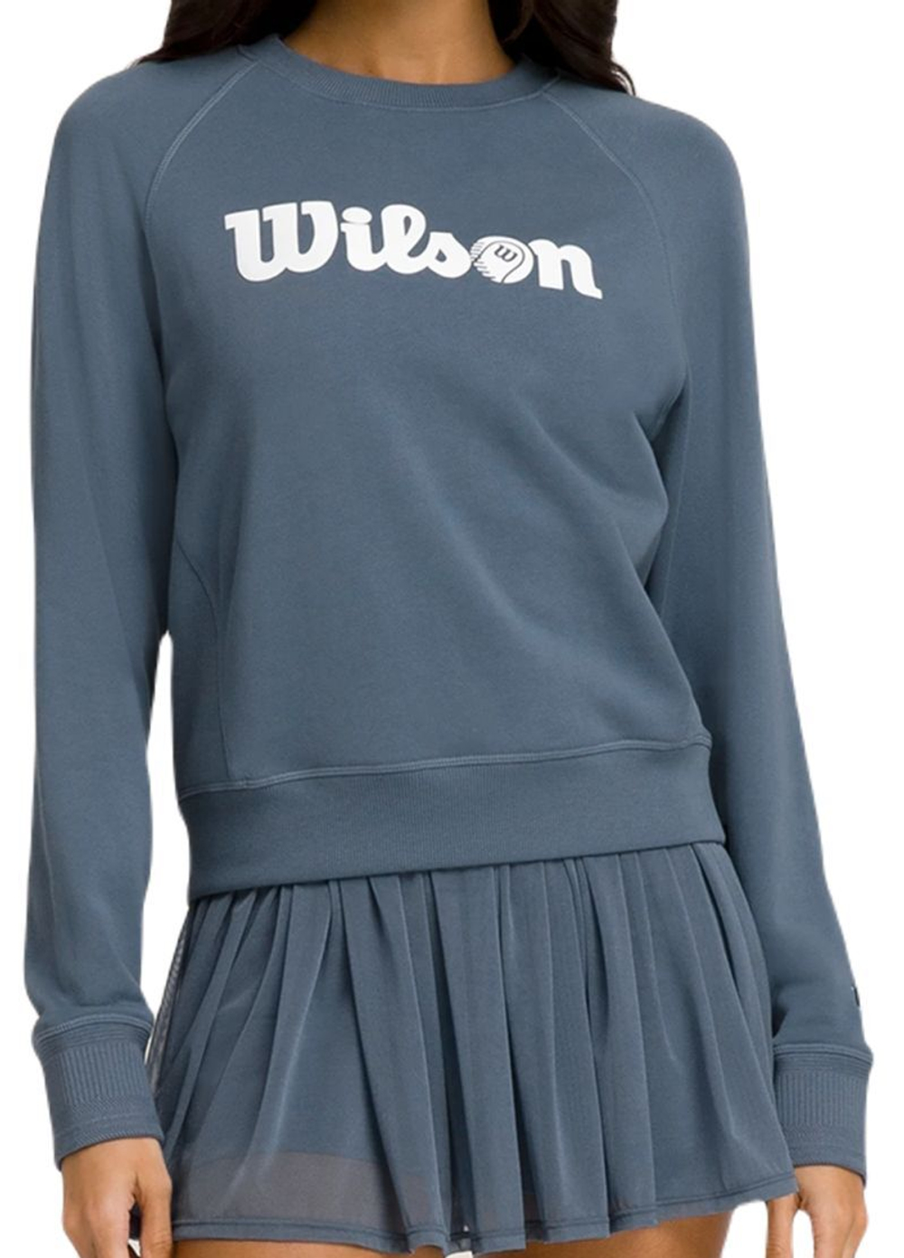 Женская Кофта теннисная Wilson Sideline Crew - небесный