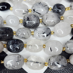 Кварц рутиловый, крупная галтовка, 10-15 мм, камни овалы бочонки, штучно