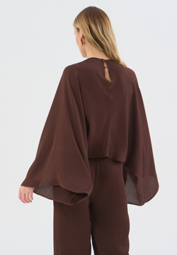 Блуза жатка летняя коричневая