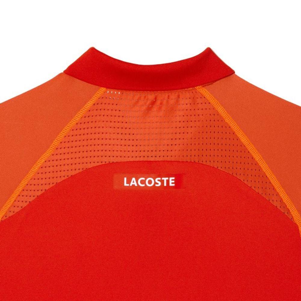 Мужское теннисное поло Lacoste Sport Recycled Polyester Polo Shirt - rouge/orange