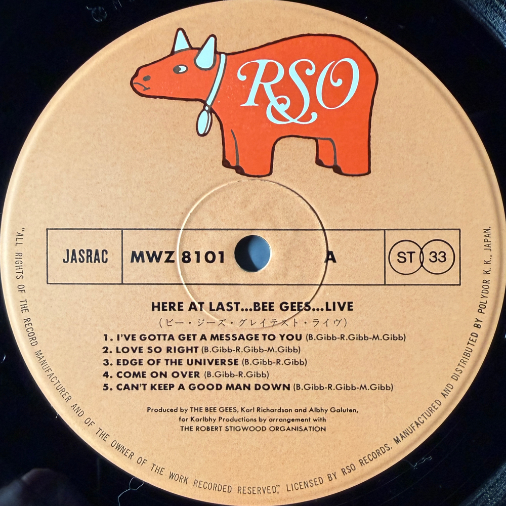 Bee Gees – Here At Last - Live 2LP (Япония 1977г.)