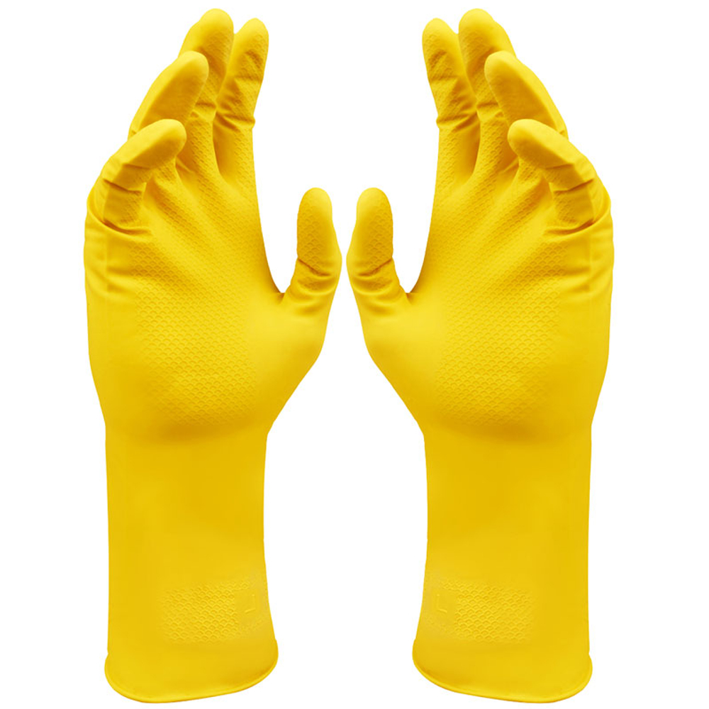 Перчатки резиновые OfficeClean, желтые, размер S