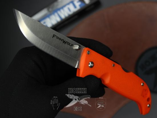 Складной нож Cold Steel 20NPJ Finn Wolf Blaze Orange c клинком из стали AUS-8A, рукоять Grivory (Griv-Ex)