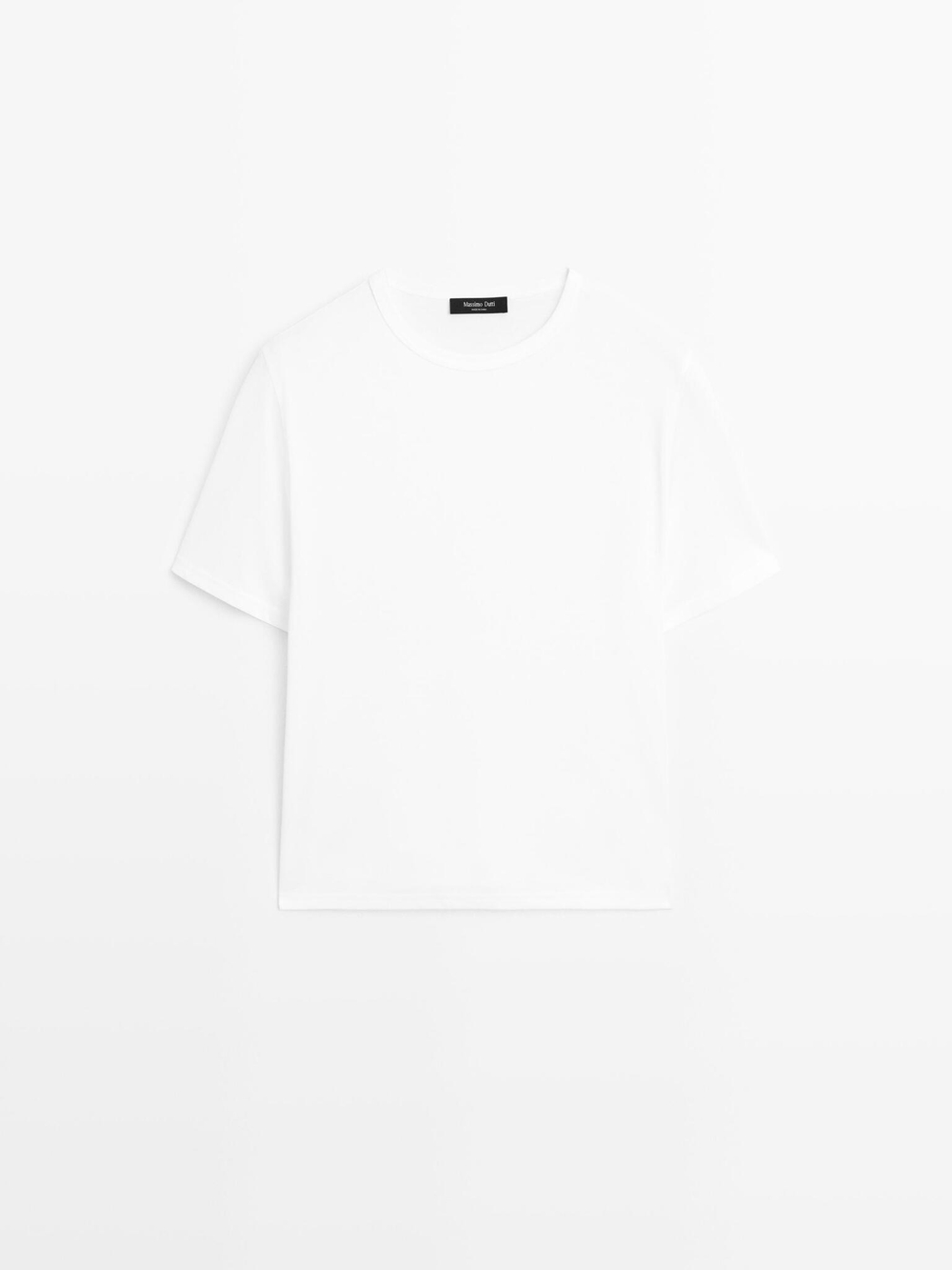 Massimo Dutti Футболка из смесового хлопка, белый