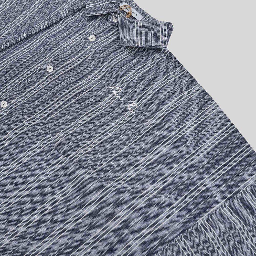 Рубашка One Two Oversized Striped Shirt Blue синяя