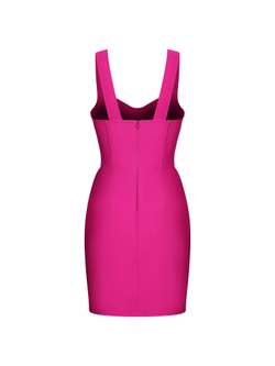 Платье мини корсетного типа из крепа на бретелях