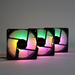 Набор из 3 вентиляторов TESLA RGB120 LB3, 120мм, 1200rpm, 3-pin+Molex, черный/FRGB, 38CFM, 21дБ (TSL-120-LB3)