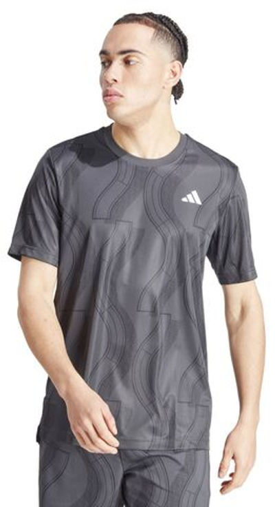 Мужская теннисная футболка Adidas Club Tennis Graphic T-Shirt - carbon/black
