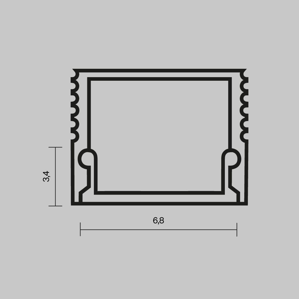 Рассеиватель для профиля 08×09 (Чёрный, 2 м), Maytoni ALM-0809-B-DF-2M 642018