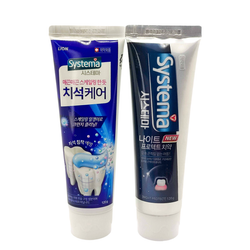 Набор корейских зубных паст LION SYSTEMA Tartar plus care + NIGHT PROTECT, против зубного камня и для ночного ухода, 2х120г