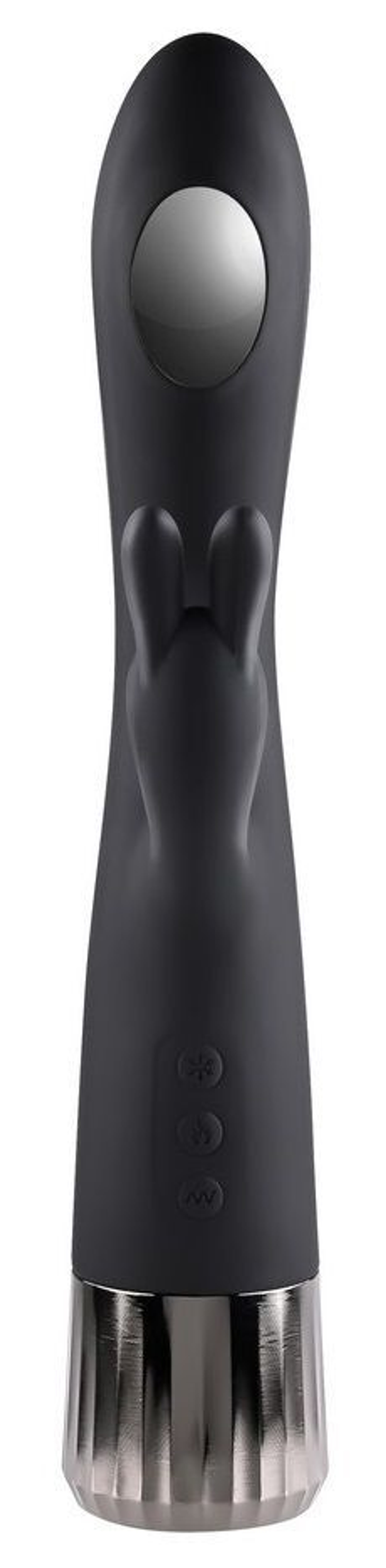 Черный вибростимулятор-кролик Heat Up & Chill - 24,13 см. (Цвет: черный)