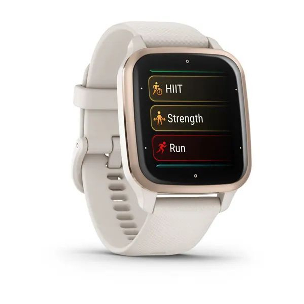 Смарт часы Garmin Venu Sq 2 Music Edition цвет слоновой кости с персиково-золотым алюминиевым безелем