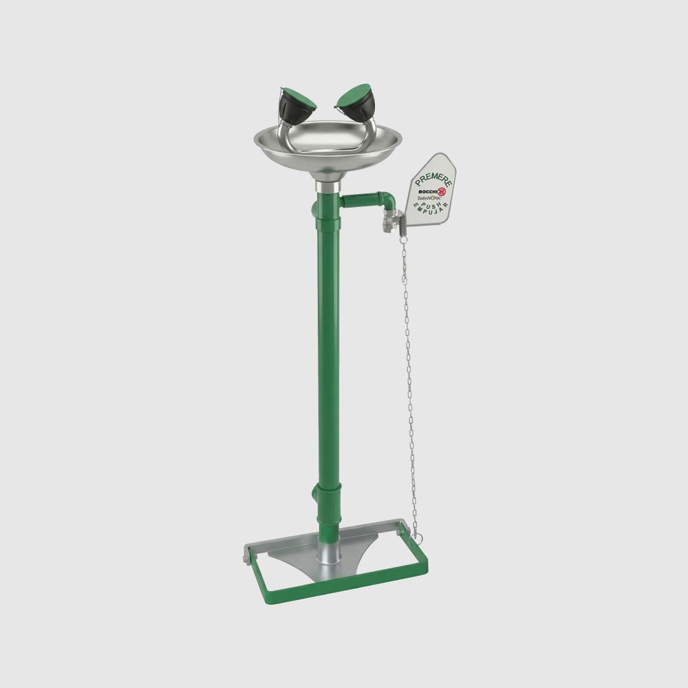 Аварийный фонтан для промывки глаз оцинк. сталь BOCCHISF SC380SS зеленый
