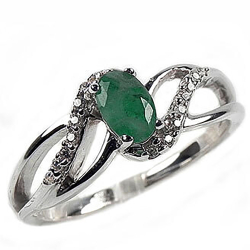 Кольцо "Каррик" изумруд, циркон