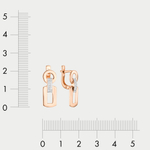 Длинные серьги с фианитами для женщин из розового золота 585 пробы (арт. С5019)