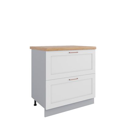 Кухня Модуль КМЯ 800 Квадро Белый кожа