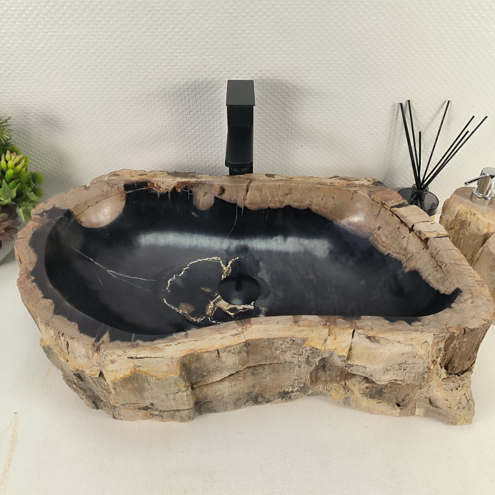 Каменная раковина из окаменелого дерева OD-04767 (63*42*16) 0181 из натурального камня