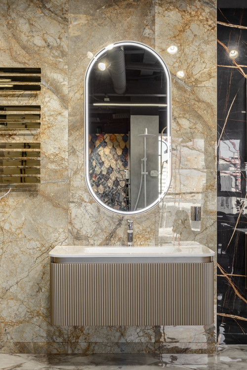 Armadi Art OVALE 1 полка 100CM DELMAR тумба + раковина