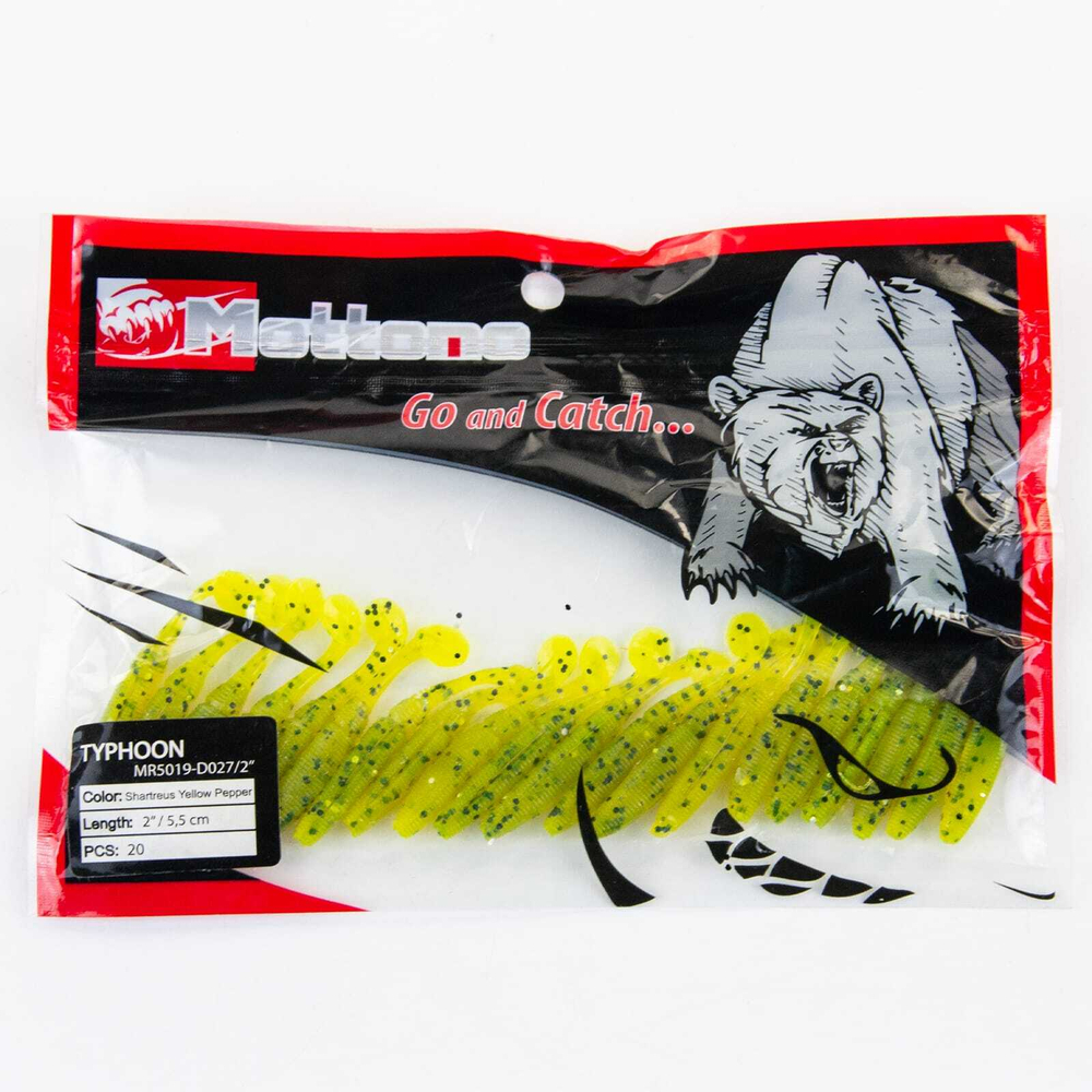 Виброхвост Mottomo Typhoon (55мм, 1гр), 20шт/уп