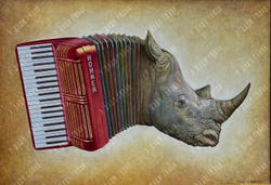 Пешков Р.В. Африканская гармонь. Холст, масло. Россия, 2021 г. 60х90 см.