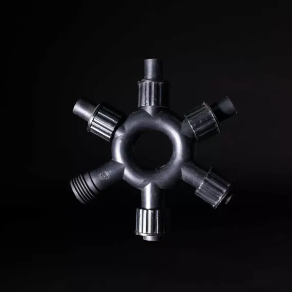 Разветвитель 5-ти лучевой для гирлянд системы Sealed 220V., каучук черный, Beauty Led (LLR15-1)