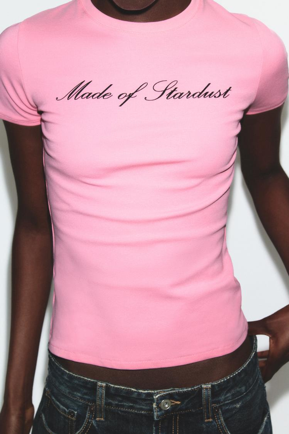 ZARA ФУТБОЛКА С НАДПИСЬЮ, РОЗОВЫЙ