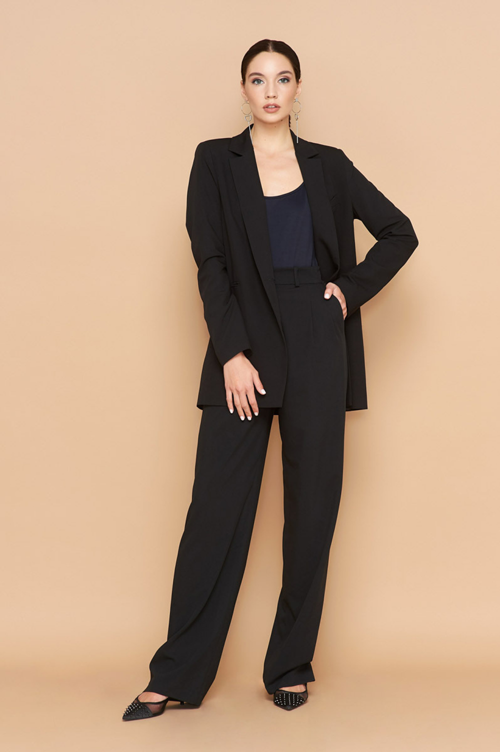 Брюки палаццо черные