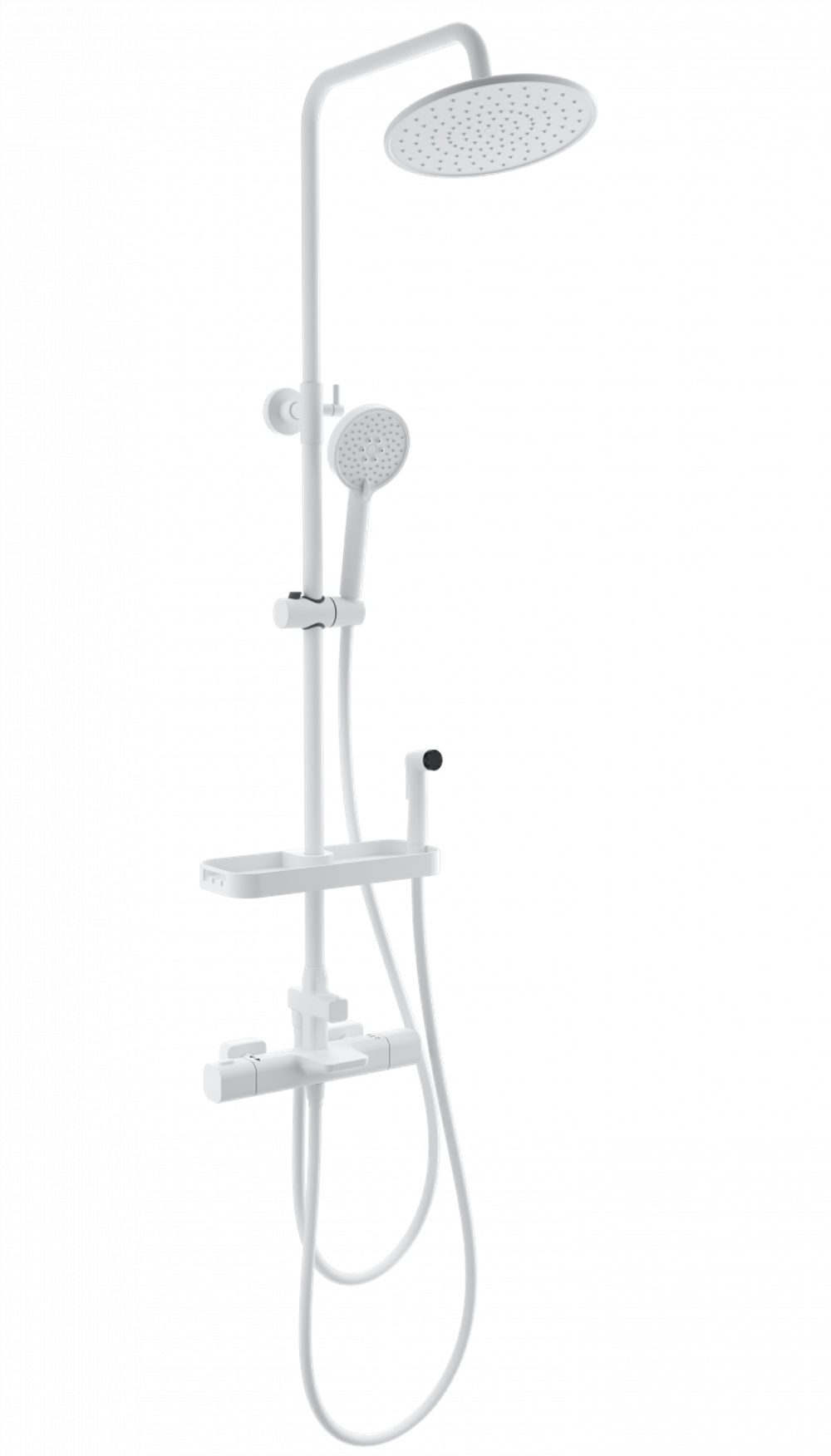 Душевая система с термостатом WONZON & WOGHAND Plate, Белый матовый (WW-C3017-A1-MW)