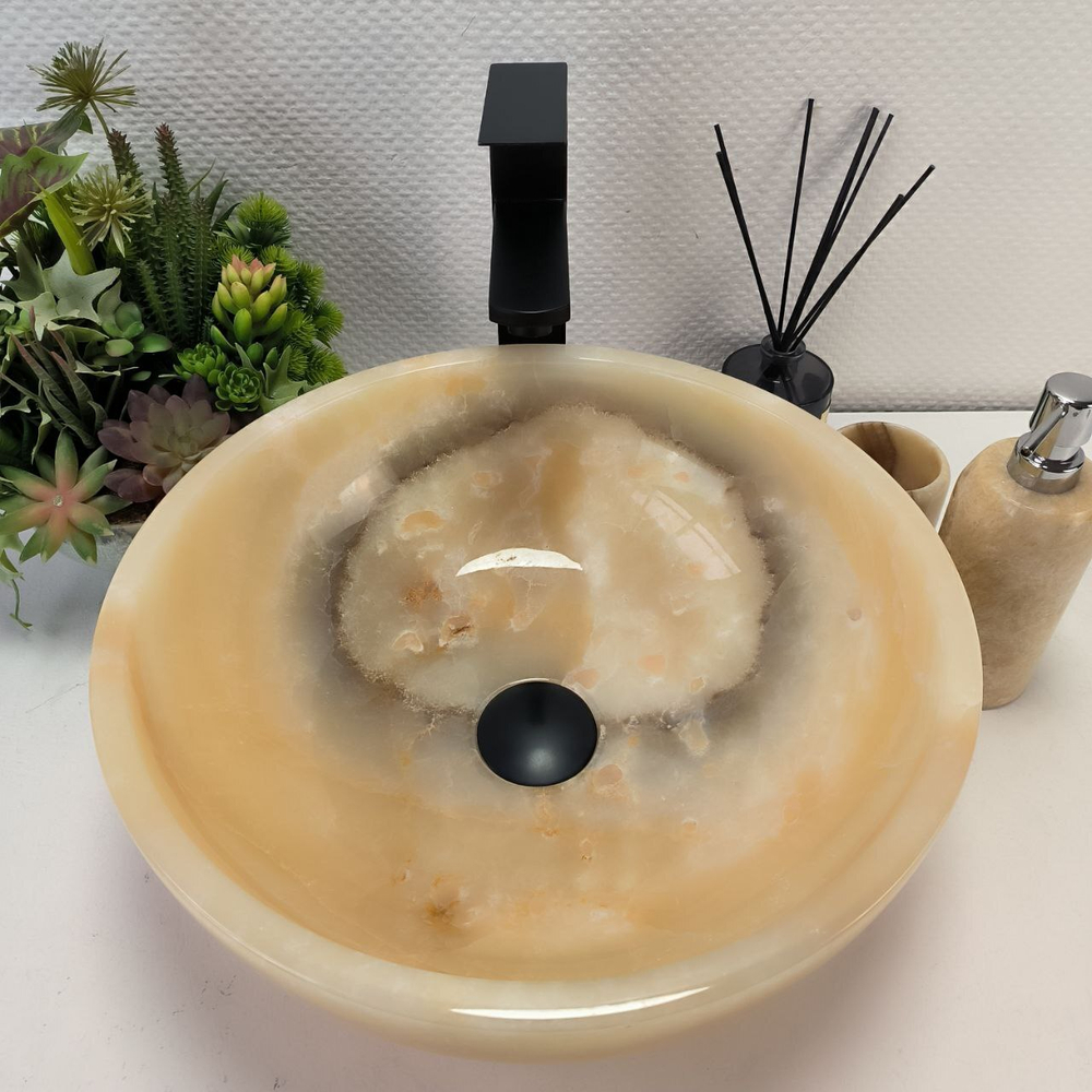 Раковина из оникса Bowl Yellow TinLip BO-62926 40*40*15 140