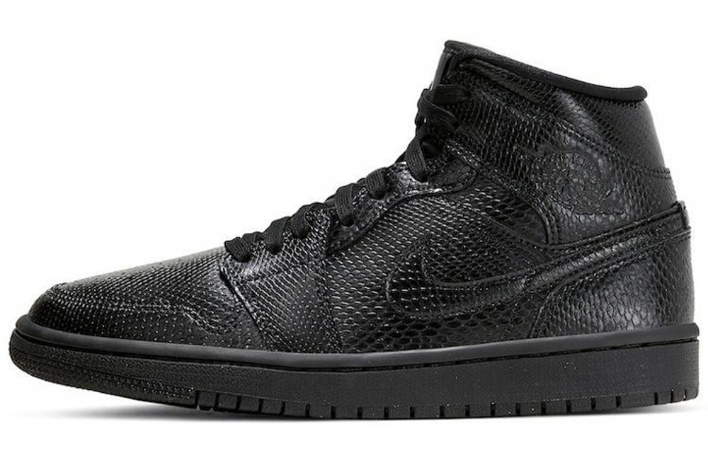 Кроссовки Jordan Air Jordan 1 Mid "Black Snakeskin" (Женская размерная сетка)