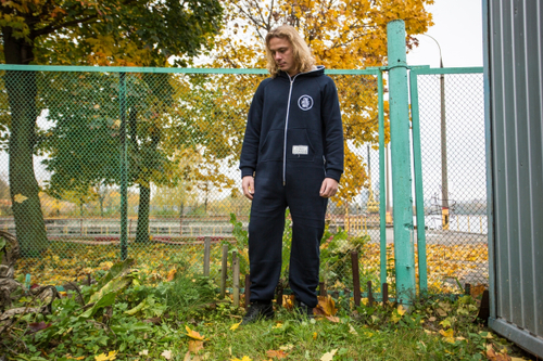 Комбинезон мужской с капюшоном теплый широкий