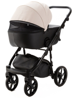 Детская коляска Adamex Nola Deluxe 2 в 1 N-SD110 (СВ.БЕЖ.КОЖА + ЧЕРН.КОЖА)