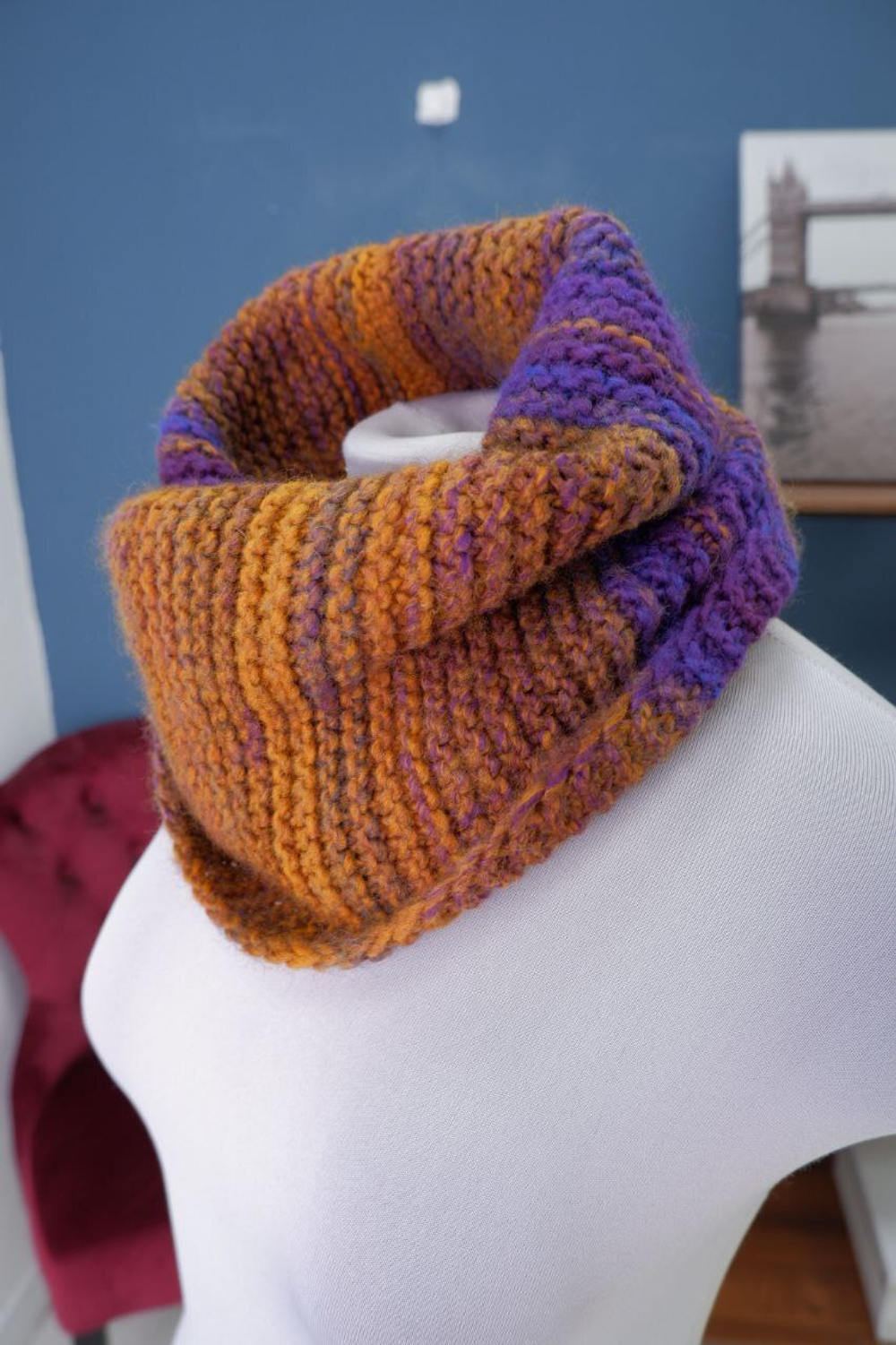Снуд желто-фиолетовый