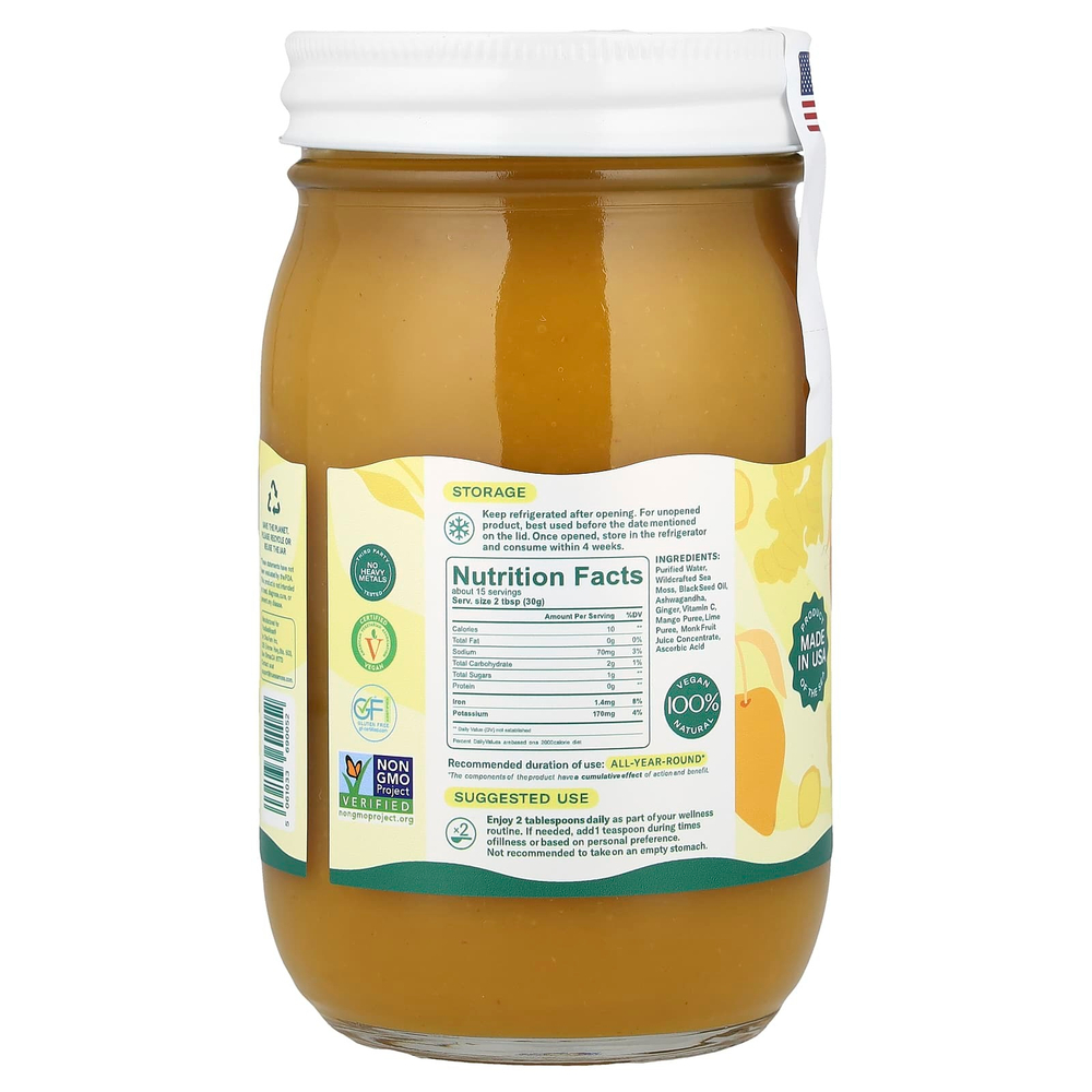 True Sea Moss, Гель с морским мохом 5 в 1, манго, 453 г (16 жидк. унц.)