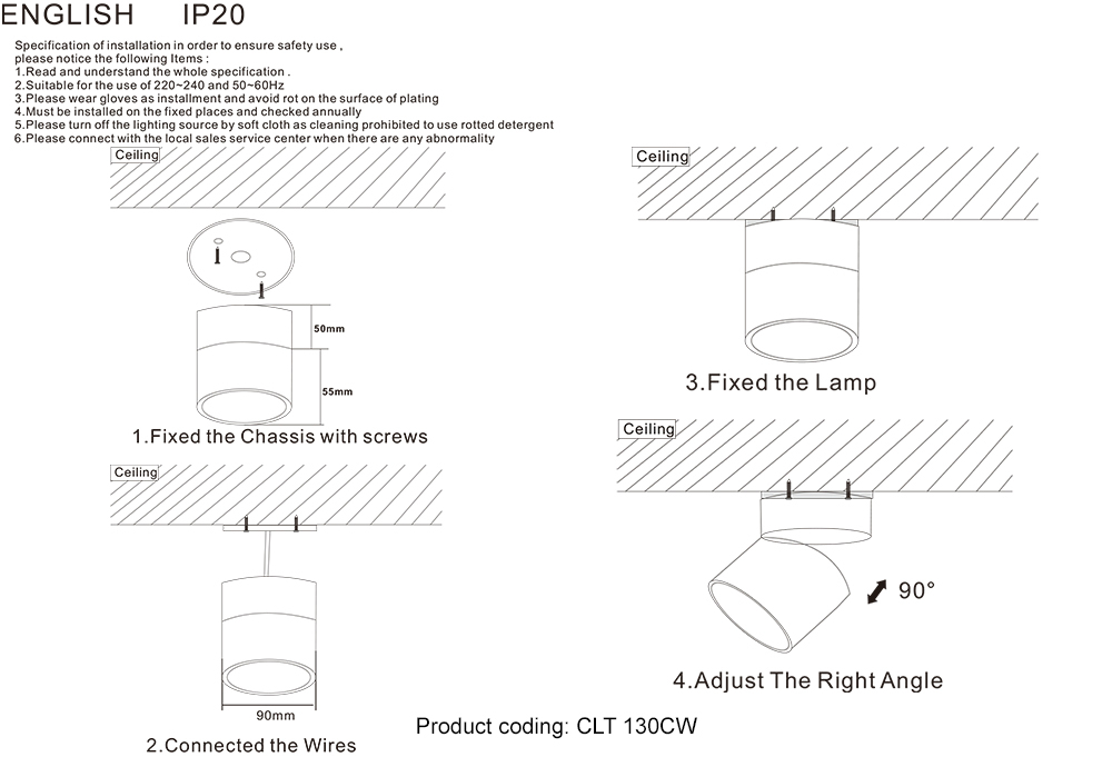 Светильник потолочный Crystal Lux CLT 130CW WH