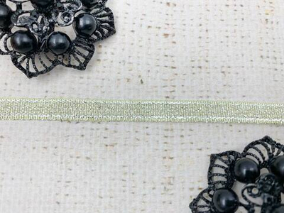 Лента парча, ш. 0,6 см, светлая оливка