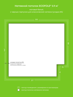 Натяжные потолки 14.4 м2, 5.9 м2