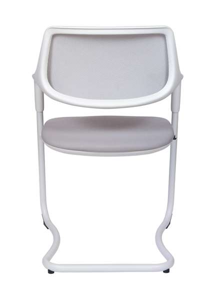 Кресло офисное Норден / Даймонд CF / Diamond CF / белый пластик / серая сетка / серая ткань