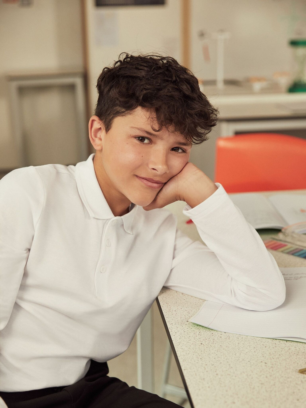 Поло с длинным рукам для мальчика Next 968-394, 2 шт., Белый